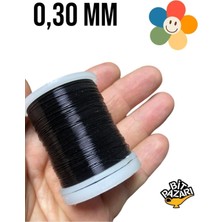 Bakır Çiçek Teli 0,30 mm - Takı Teli - Hobi Teli - 1 Makara - (Ort 50 Metre) 030TEL Siyah