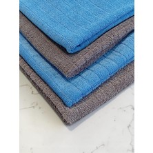 4'lü Temizlk Bezi Seti - Mikrofiber Süper Emici 40X40 Cm. (Gri-Mavi)
