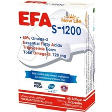 Efa S-1200 Omega-3 Takviyesi, 45 Softjel Kapsül, 1200 Mg