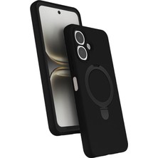 Tecno Spark Go 2 ile Uyumlu Kılıf Magsafe ile Uyumlu Z-Samara Kapak Wireless Şarj Özellikli Stand Olabilen Tecno Spark Go 2 Kilif Siyah