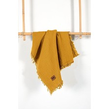%100 Pamuk 2 Kat Müslin Bebek Örtüsü 100X120 cm Hardal