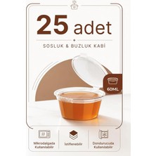 25 Adet 60 ml Sızdırmaz Mini Saklama Kabı Sosluk Buzluk Kabı MIT1364