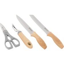 Chena Knife Set Wpeeler & Scissors Lux Kamp Mutfak Seti