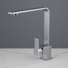 Mutfak Evye Bataryası Krom 360 Derece Döner Başlıklı Dayanıklı Su Tasarruflu Lavabo Musluğu