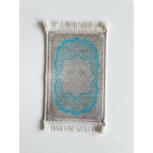 Bybars El Yapımı Osmanlı Desenli Mini Kilim 20X33 cm – Dekoratif Masa Üstü Kilim – Türk Motifli Geleneksel Ev Dekoru – Püsküllü Vintage Mini Halı (Mav