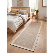 Dekoset Sisal Halı- Hol Koridor Halısı- Kaymaz Taban- Yıkanabilir Kilim Halı Yolluk (Bej-Krem, 100X200 Cm)