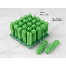 6 mm - 500 Adet Yeşil Plastik Duvar Dübeli - Kaliteli Tapa ve Matkap Dübeli