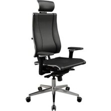 Atom Ofis Yoga 4d Siyah Deri Yönetici Çalışma Koltuğu, Ergonomik Çelik Gövde, 4d Ayarlanabilir Kol Dayama, Başlık Desteği, Iri