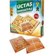 Üç Taş ve Dokuz Taş Oyunu Ahşap Tabla 1 Paket Üçtaş ve Dokuztaş Zeka ve Strateji Kutu Oyunu