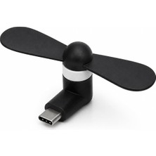 Usb-C Mini Telefon Fanı, Type-C Taşınabilir Soğutucu Fan, Telefon ve Powerbank Uyumlu Sessiz Mini Fan, Tak Çalıştır El Tipi Soğutucu (Siyah)