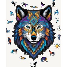 Özel Figürlü Ahşap Puzzle - Wolf, 38X30 cm Yap Boz, Çok Renkli, Std