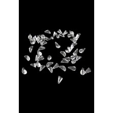 Serhat Aksesuar ve El Işçilik Şeffaf 8X15 mm Üst Yandan Delikli Oval Boncuk (25 gr 34 Adet)