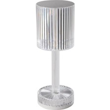 Lucignano LED Pilli Masa Lambası, Kristal Masa Lambası, Kablosuz, Abajurlu Kristal Lamba, Rgb Renk Değişimi, Plastik, Şeffaf, Dokunmatik Fonksiyon, Us