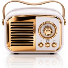 Retro Tasarım Bluetooth Hoparlörlü Radyo – Taşınabilir Kablosuz Müzik Çalar, Usb/aux/tf Kart Destekli