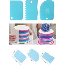 3lü Set Hamur Kesme ve Kazıma Aparatı Hamur Pasta Börek Kek Çörek Şekillendirici Kesici Kazıyıcı Q02