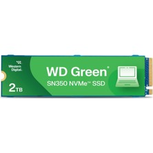 Wd SN350 2tb Nvme Dahili SSD Katı Hal Sürücüsü - Gen3 Pcıe, Qlc, M.2 2280, 3.200 Mb/s'ye Kadar, Yeşil