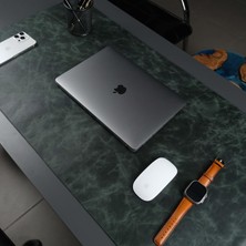 Jersey Lüks Deri Masa Pedi - Hakiki Dana Derisi Kaymaz Masa Matı 91X48CM &amp;amp;amp; 37X80CM Büyük Mouse Pad Gaming Ofis Ev Masaüstü Koruyucu (Asker