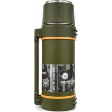 Termos Bardak 2 Litre, Çelik Termos Matara, 24 Saat Sıcak ve Soğuk Tutma, Taşıma Saplı, Dayanıklı Seyahat Termosu, Kamp, Piknik ve Günlük Kullanım, Sp
