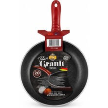 Titan Granit Tava 22-32 cm – Yapışmaz Nonstick Kaplama, Ergonomik Kırmızı Saplı, Çizilmeye Dayanıklı, Kolay Temizlenebilir Tava