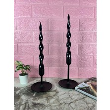 Spiral Şamdan Mumu 2 Adet (Siyah)