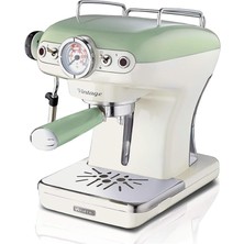 Vintage Espresso Makinesi Yeşil 1389/14 - Süt Köpürtme Başlığı, 900 Watt, 0,9 Litre Çıkarılabilir Su Tankı, Çıkarılabilir Damlama Tepsisi ve Bardak Tu