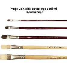 Yağlı ve Akrilik Boya Fırça Seti (10) Karma Fırça