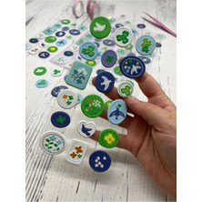 3D Kabartmalı Tek Yaprak 18 Adet Mor Paket Mühür Desenli Sticker/etiket/çıkartma