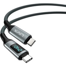 Thunderbolt 4 Type C To Type C 240W Hızlı Şarj 8K@60Hz Görüntü Aktarımı 40GBPS Veri Transferi Pd3.1 LED Göstergeli 1.5 Metre Örgülü Kablo ARD-015 (1.5