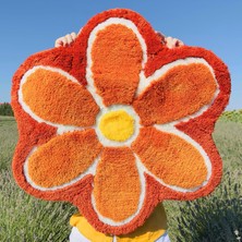 Çiçek Şekilli Halı 88,9 Cm, El Tufting Benzersiz Çiçekli Havalı Halı Yatak Odası, Banyo, Mutfak, Oturma Odası Için, Yumuşak Estetik Zemin Banyo Paspas