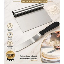 Pasta Sıvama Spatulası + Çelik Spatula Hamur Kazıyıcı