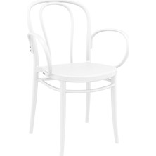 Beyaz Victor Xl Plastik Contract Koltuk Mutfak Balkon Salon Bahçe Cafe Sandalye