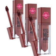 Kiss Me More Yoğun Pigmentli Besleyici ve Nemlendirici Kalıcı Mat Likit Ruj No. 010 - Choco - 8682536040815 (3 Paketi)
