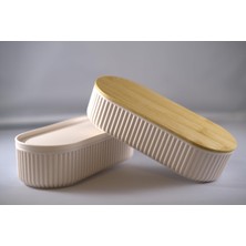 2'li Bambu Kapaklı Saklama ve Beslenme Kutusu – 2 Katlı, 22X 9 x 5,5 Cm- Anneler Günü