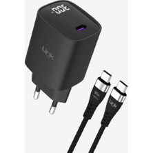G847 Premium 30W Qc4.0 Gan Type-C Kablolu Şarj Aleti Set