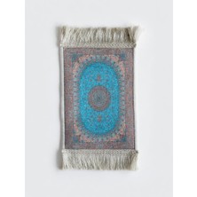 Bybars El Yapımı Osmanlı Desenli Mini Kilim 20X33 cm – Dekoratif Masa Üstü Kilim – Türk Motifli Geleneksel Ev Dekoru – Püsküllü Vintage Mini Halı (Mav