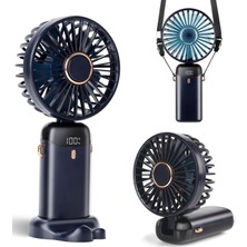 Taşınabilir El Vantilatörü, Mini Fan Tip-C Şarj Edilebilir, LED Ekranlı 4000MAH Pille Çalışan Fan, 90° Katlanabilir, 5 Hızlı Rüzgar, Elde Taşınabilir/