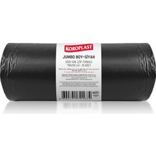Ağır Sanayi Çöp Torbası Jumbo Boy Siyah 10'lu 80X110 Cm, Dayanıklı &amp;amp;amp; Sızdırmaz, Çift Katlı, Geri Dönüştürülebilir Çöp Poşeti, Fabrika, Şan