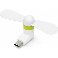 Usb-C Mini Telefon Fanı, Type-C Taşınabilir Soğutucu Fan, Telefon ve Powerbank Uyumlu Sessiz Mini Fan, Tak Çalıştır El Tipi Soğutucu (Beyaz)
