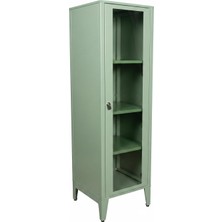 Ziglat 1550 Serisi Kilitli Metal Home Office Dolabı Cam Kapaklı Yeşil 450X1500X450 mm