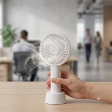 Şarjlı Mini El Vantilatörü, USB Şarjlı Taşınabilir Masaüstü Fan, Kablosuz El Tipi Vantilatör, 600 Mah Pilli, Sessiz Soğutucu Fan, Ev Ofis Seyahat Kamp