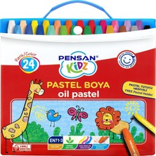 Pensan Kidz Çantalı 24 Renk Pastel Boya ve Pastel Tutucu