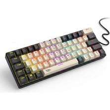 %60 Kompakt Kablolu Rgb Gaming Klavye, 16 Modlu Rgb Renk, Double Shot Tuşlu, 21 Key Rollover Destekli, Taşınabilir Ergonomik Tasarım, Sessiz Tuşlu Min