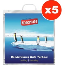 Dondurulmuş Gıda Torbası, 50X52 Cm, 5 Adet, Mavi