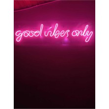 Good Vibes Only Neon Şekiller Işaret Neon LED Dekoratif Duvar Aydınlatması Neon Duvar Yazısı Pembe, Goodvibneon