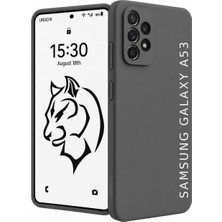Samsung A53 ile Uyumlu Kılıf, Içi Kadife Kaplamalı Ince Sıvı Silikon Kapalı Kamera Tam Koruma Yumuşak Silikon Kapak, Gri
