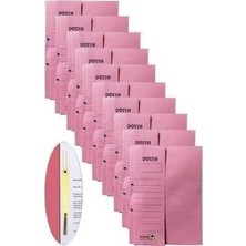 Yarım Kapak Karton Dosya, Pembe, Ofis ve Okul Kullanımı Için, 10'lu Paket