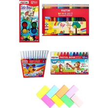 Kuru Boya 36'li, Sulu Boya, Pastel Boya, Pastel Silgiler Kırtasiye Seti