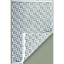 Kilim, Modern Desen Dokuma Kilim, Çift Taraflı Kullanım, Makinede Yıkanabilir, 120 * 180 cm Mutfak Halısı, Salon Halısı (Yeşil-Beyaz)