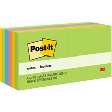 Notlar, 3x3 Inç, 14 Ped, Amerika'nın 1 Numaralı Favori Yapışkan Notları, Çiçekli Fantezi Koleksiyonu, Kalın Renkler (Yeşil, Sarı, Turuncu, Mor, Mavi),