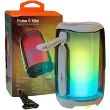 Pulse5 Mini Bluetooth Hoparlör Tws Özellikli LED Işıklı Kablosuz Speaker Ses Bombası Beyaz